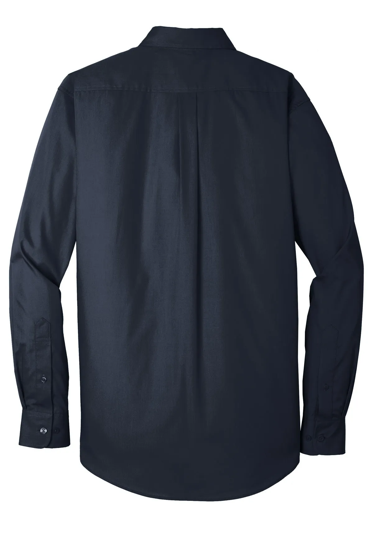 Port Authority Long Sleeve Carefree Poplin Shirt. W100 River Blue Navy