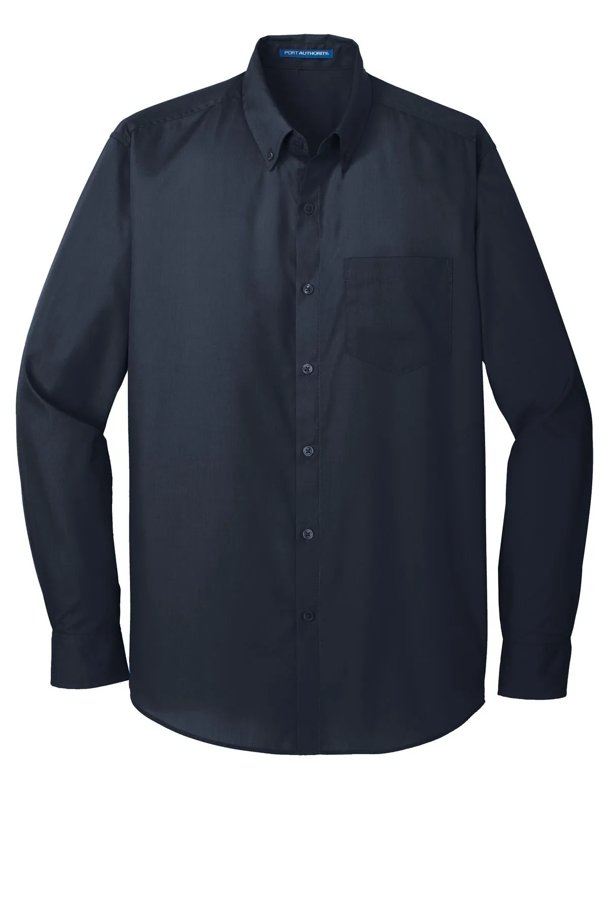 Port Authority Long Sleeve Carefree Poplin Shirt. W100 River Blue Navy