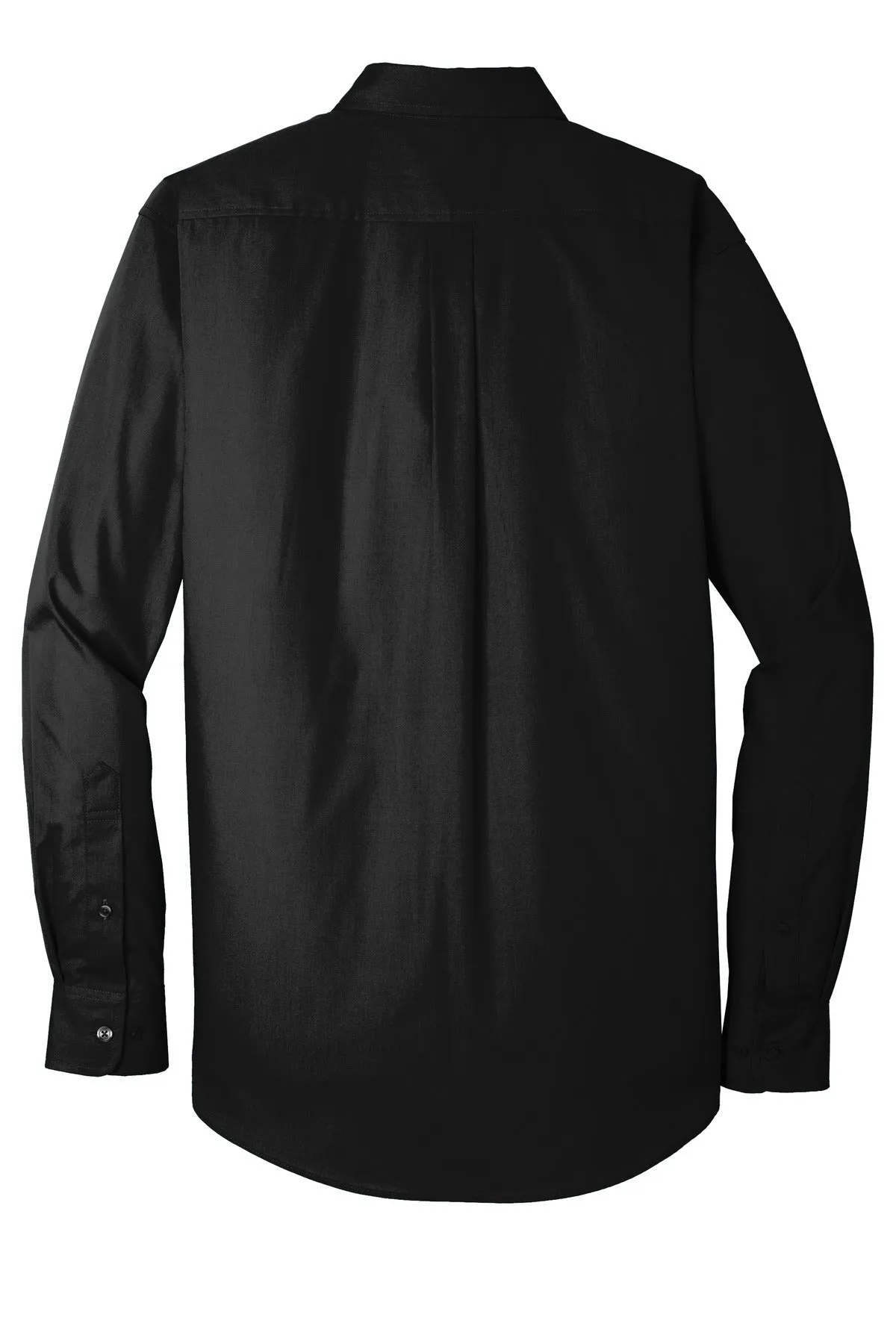 Port Authority Tall Long Sleeve Carefree Poplin Shirt. TW100 Deep Black Tall