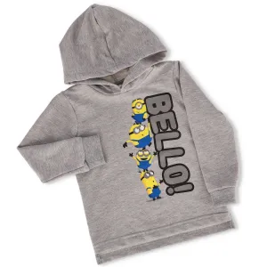 Pre-Boys Long Sleeve Minions Unbrushed Hoody - Light Grey