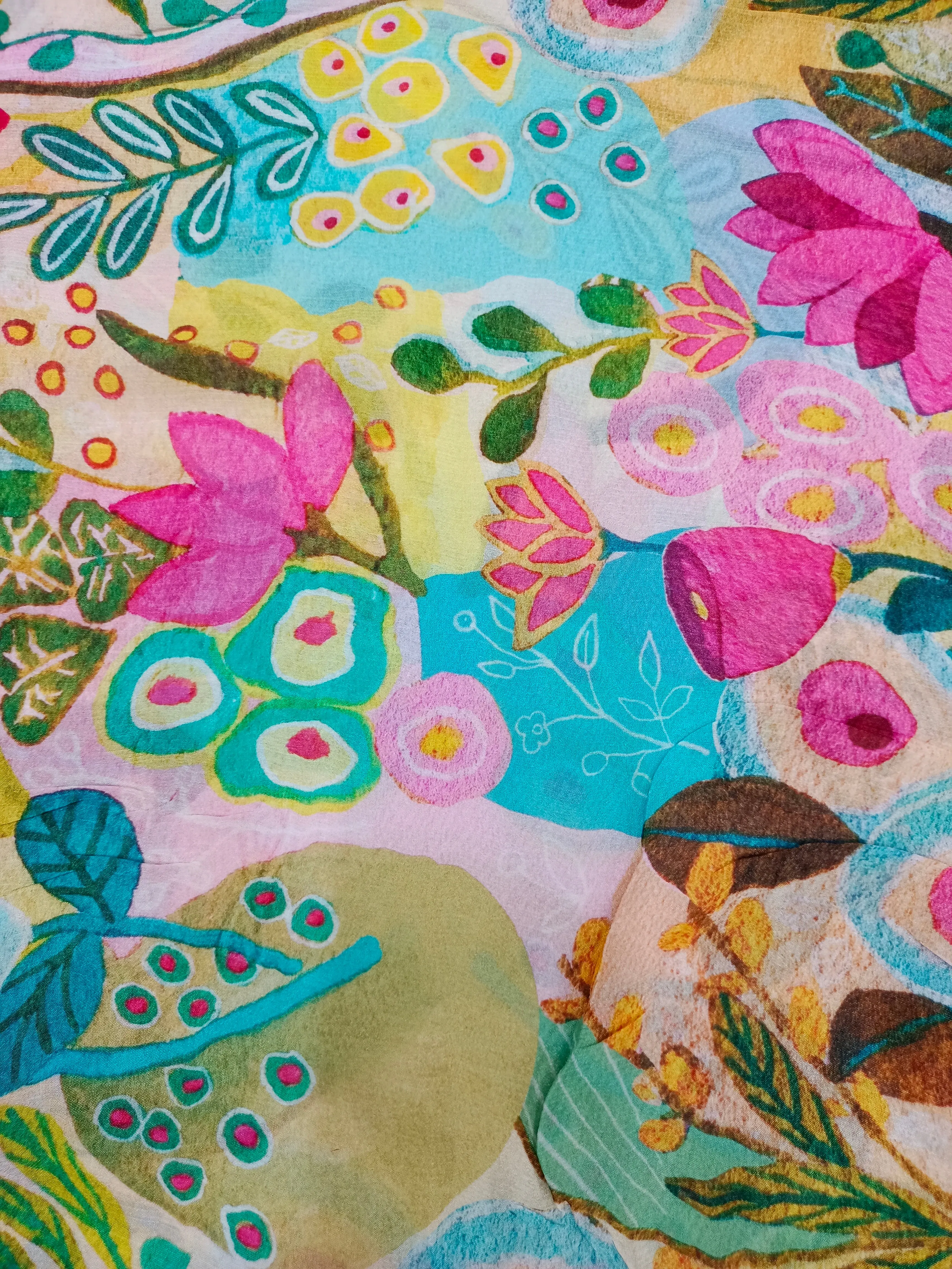 Pure Crushed Chiffon Chinon Digital Printed Fabric