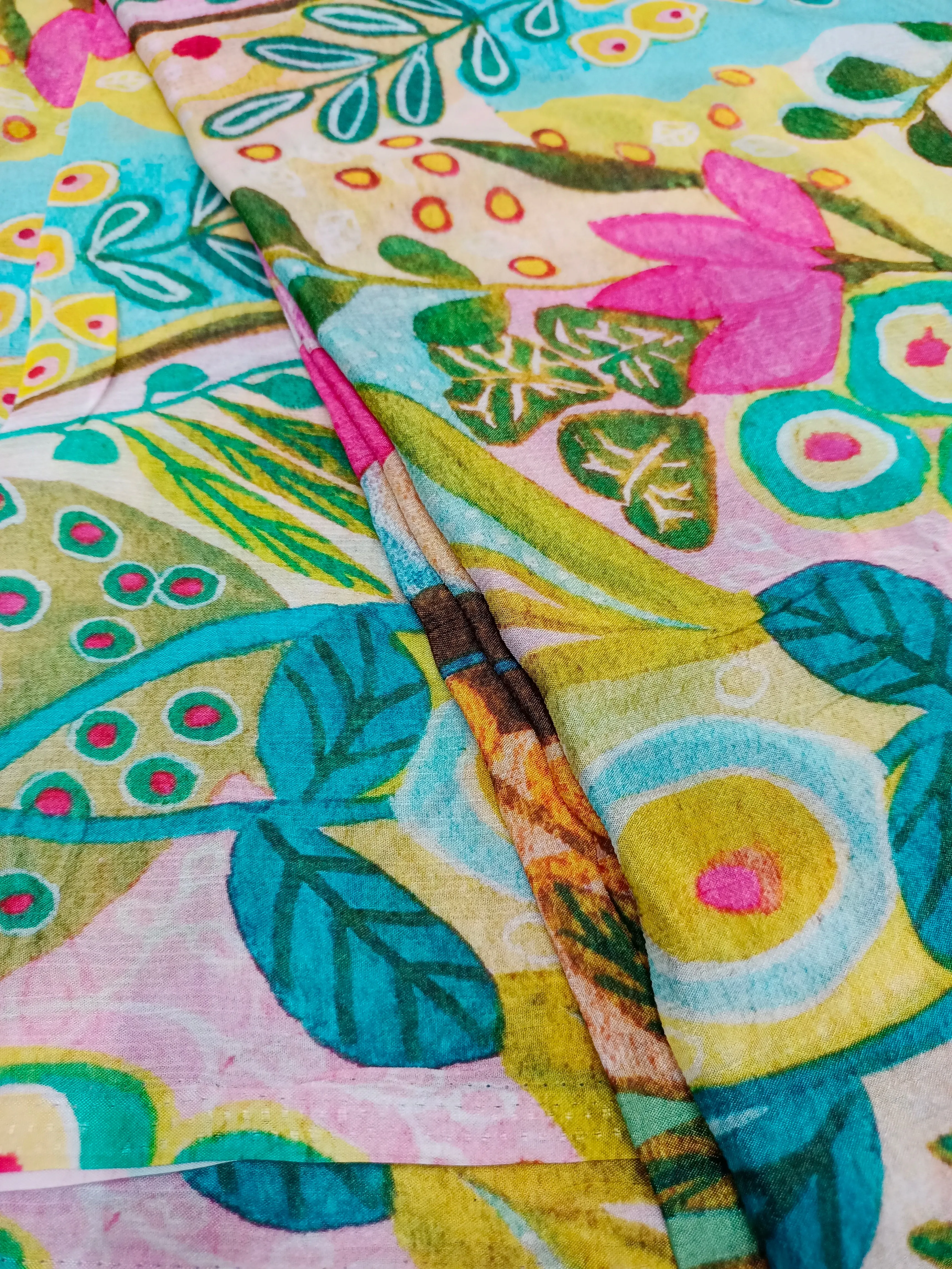 Pure Crushed Chiffon Chinon Digital Printed Fabric