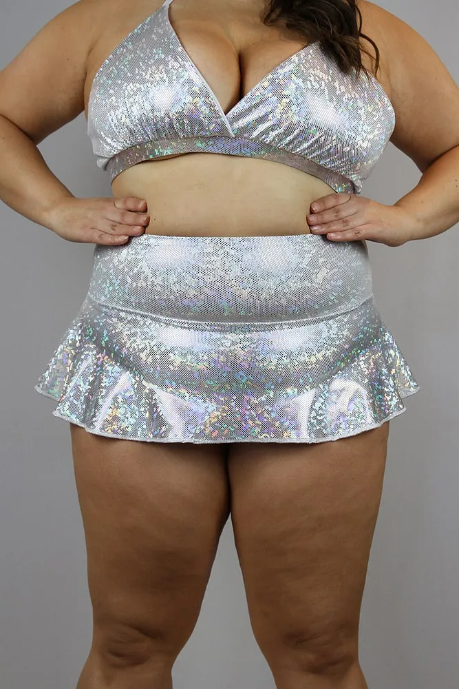 Rarr Mid Waisted Skort - Aqua Sparkle Plus Size