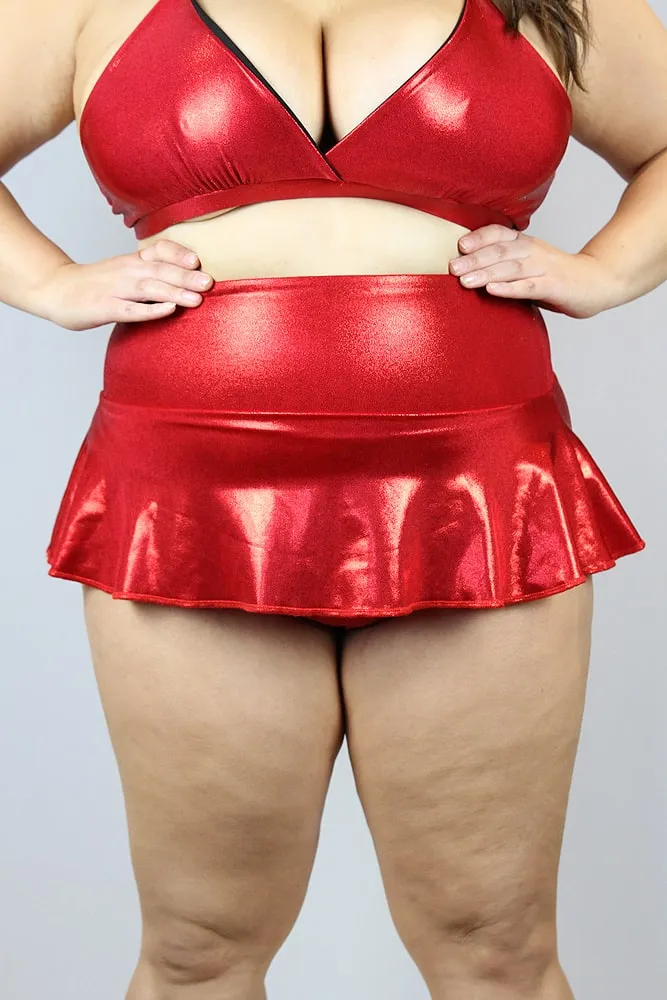 Rarr Mid Waisted Skort - Aqua Sparkle Plus Size