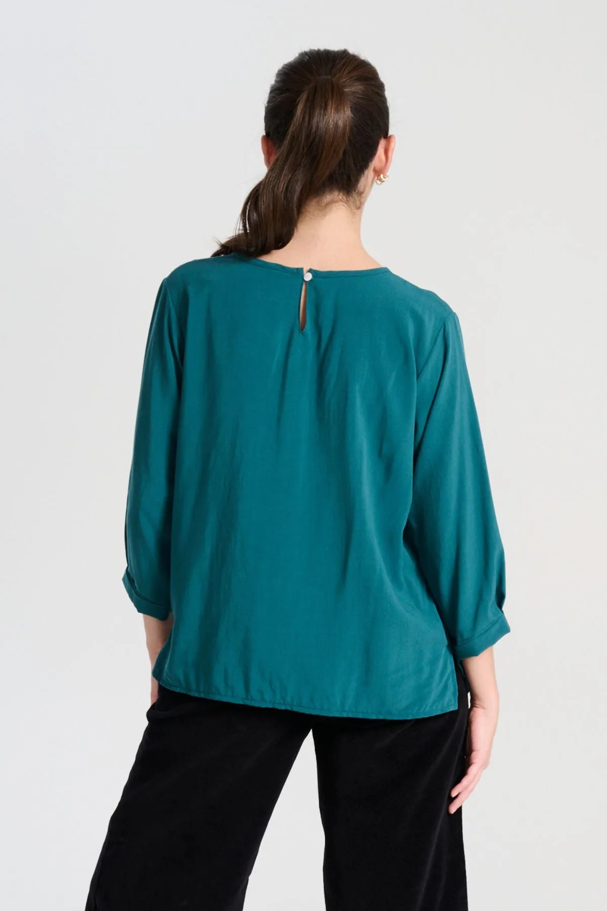 Rhea Chemise Teal in Tencel