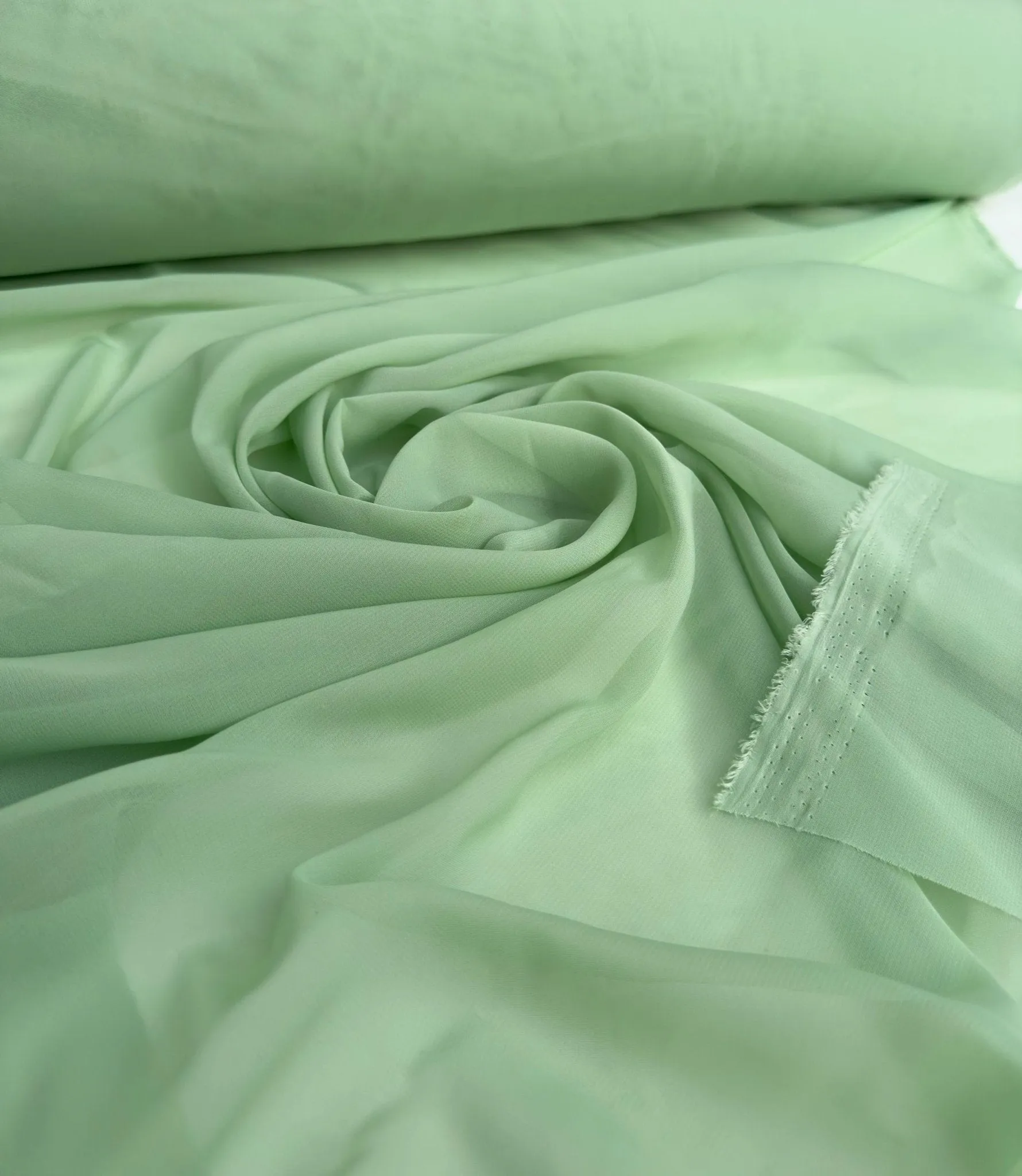 Sage Green Chiffon Fabric By Yard, Light Green Material Chiffon Sheer Light Weight Green Chiffon Fabric for Dress, Veil Arch Decoration