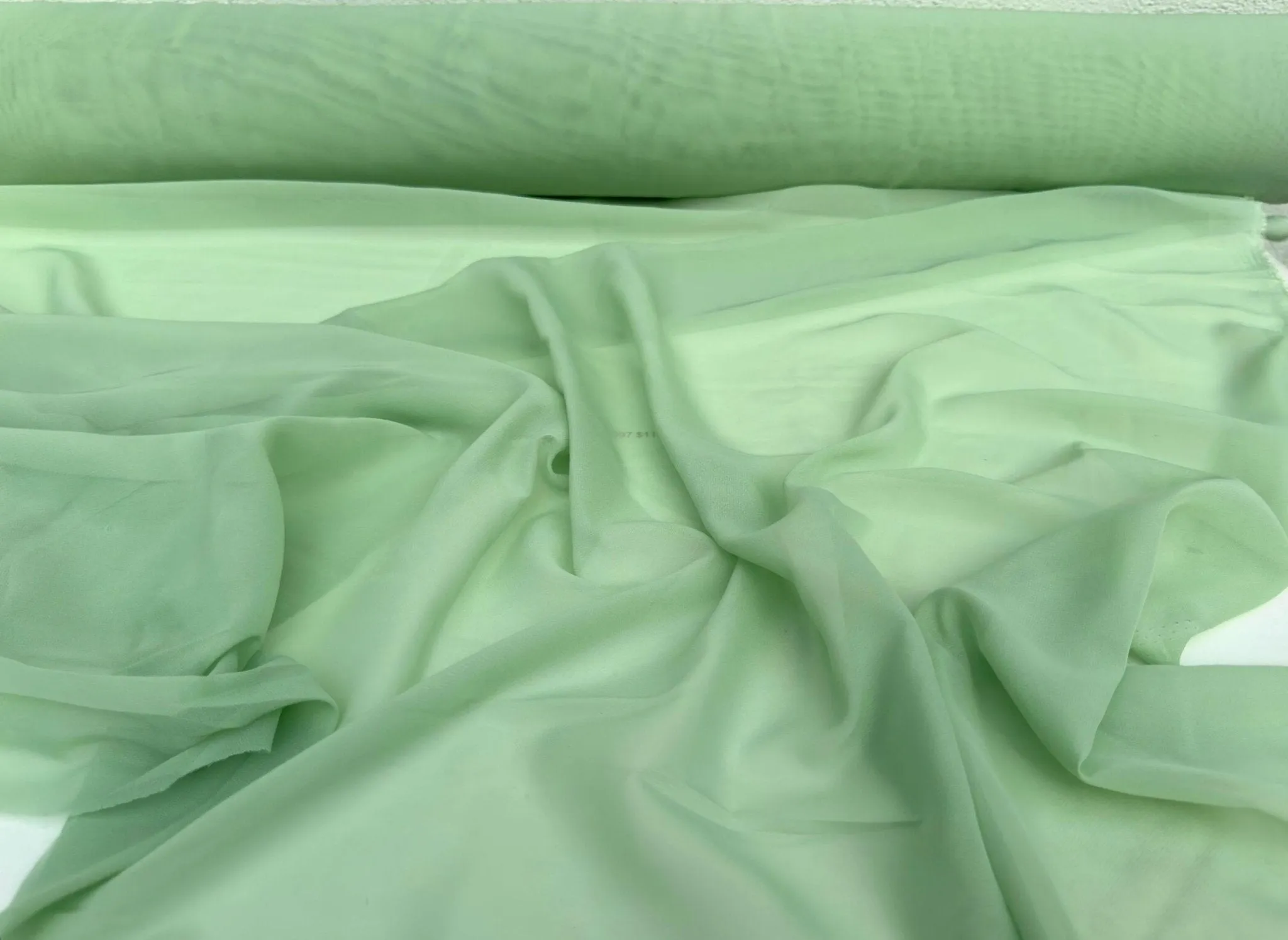 Sage Green Chiffon Fabric By Yard, Light Green Material Chiffon Sheer Light Weight Green Chiffon Fabric for Dress, Veil Arch Decoration