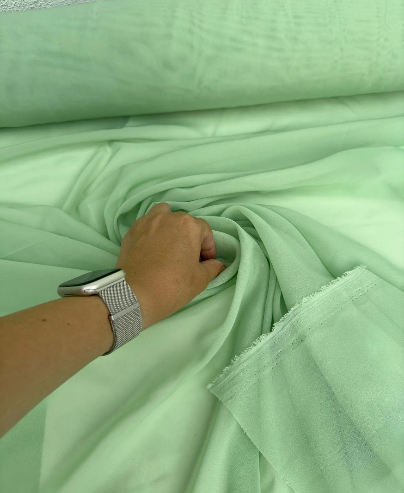 Sage Green Chiffon Fabric By Yard, Light Green Material Chiffon Sheer Light Weight Green Chiffon Fabric for Dress, Veil Arch Decoration