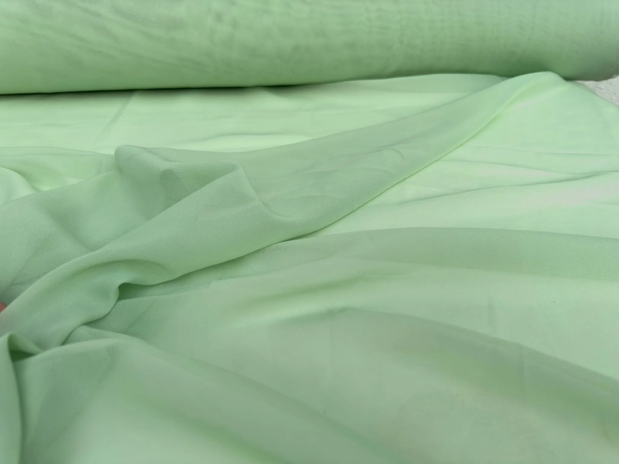 Sage Green Chiffon Fabric By Yard, Light Green Material Chiffon Sheer Light Weight Green Chiffon Fabric for Dress, Veil Arch Decoration