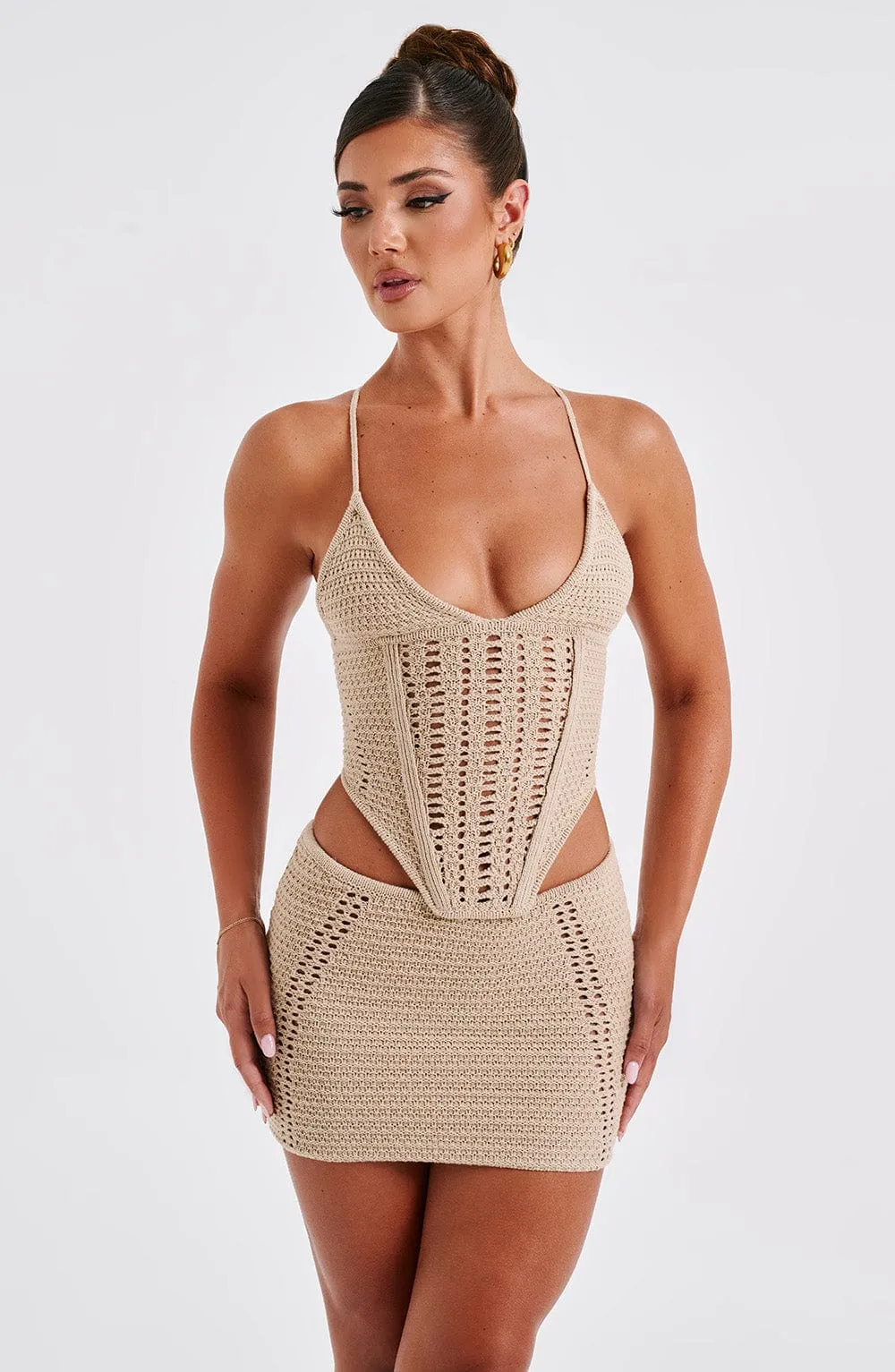 Selma Mini Skirt - Beige