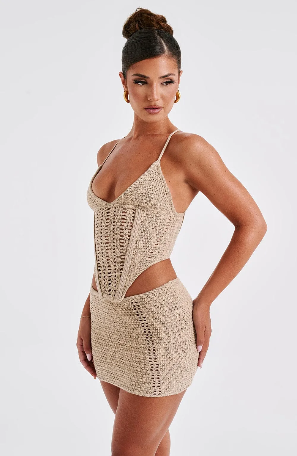 Selma Mini Skirt - Beige