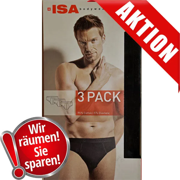 Slip | Dreier Pack | AKTION | ISA-Bodywear Herren | schwarz |  Art. 2259