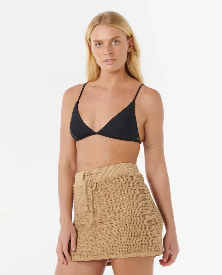 Soleil Crochet Mini Skirt - Taupe
