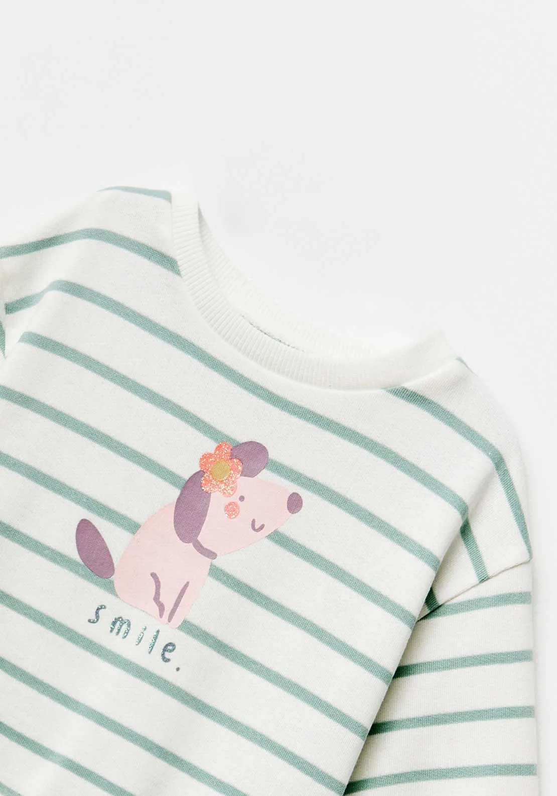 Striped Sweatshirt - Green Light
