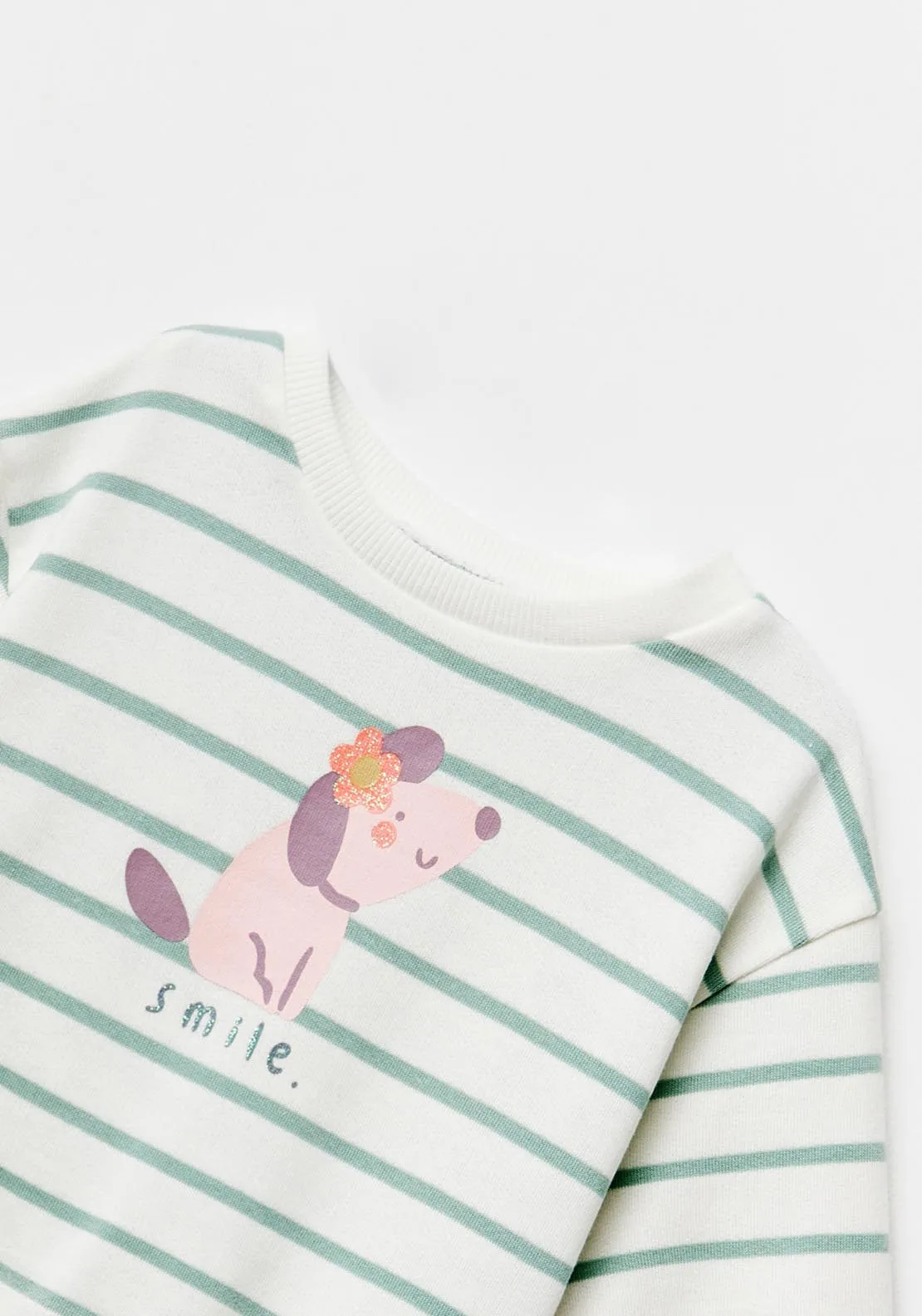 Striped Sweatshirt - Green Light
