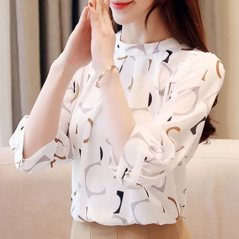 Summer Printed Chiffon Blouse