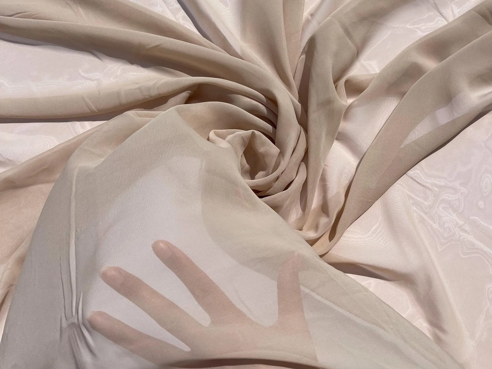 Taupe Chiffon Fabric