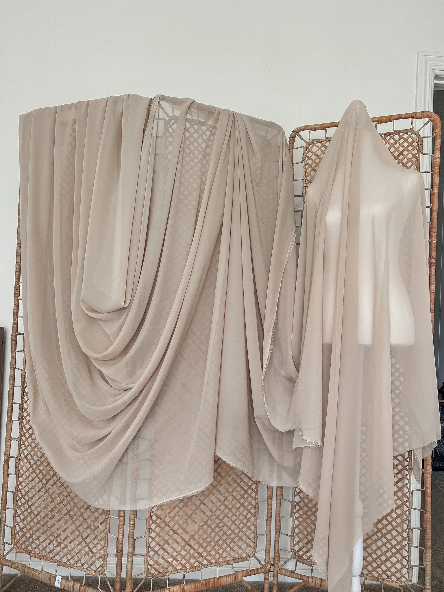 Taupe Chiffon Fabric
