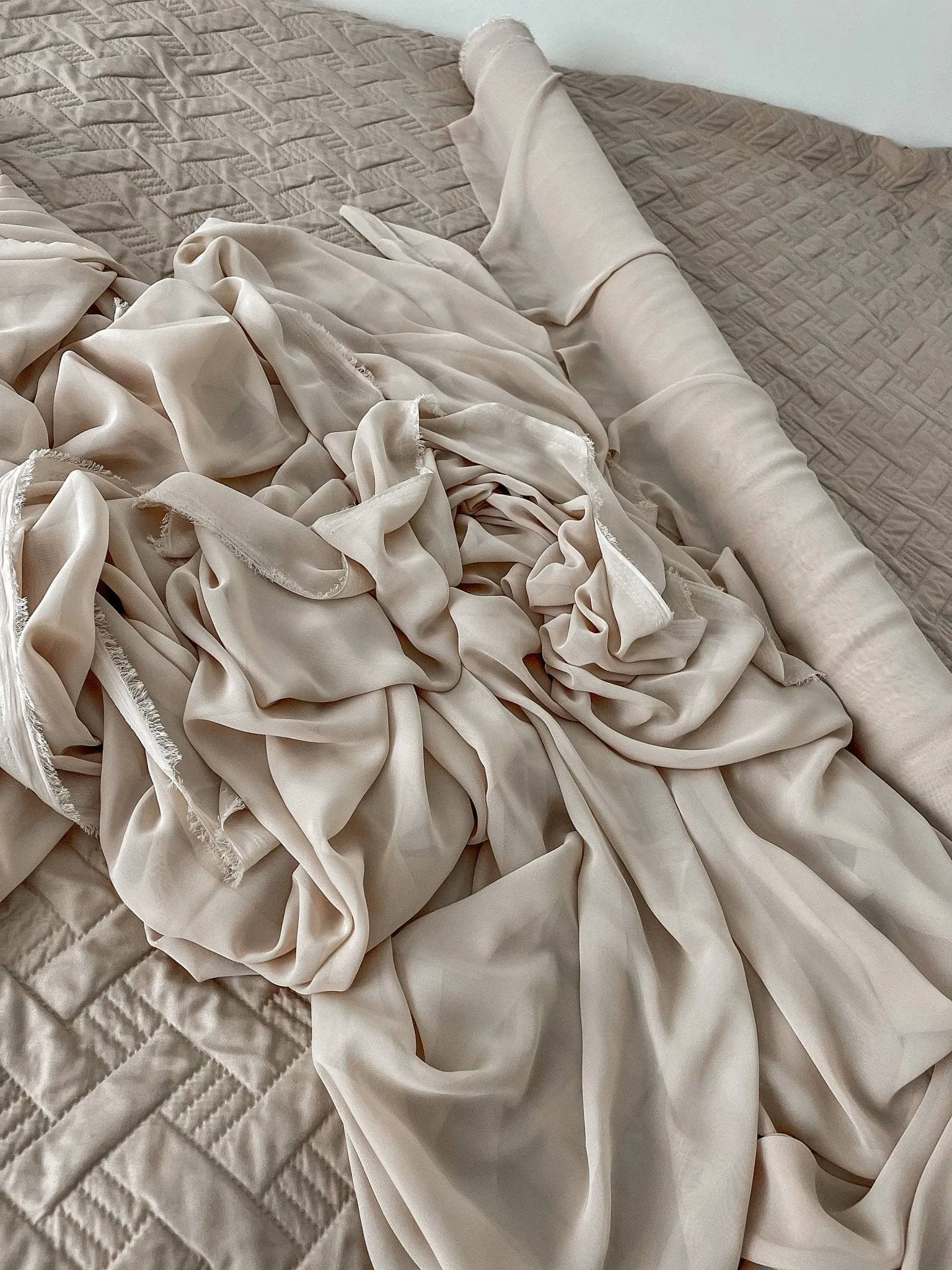 Taupe Chiffon Fabric