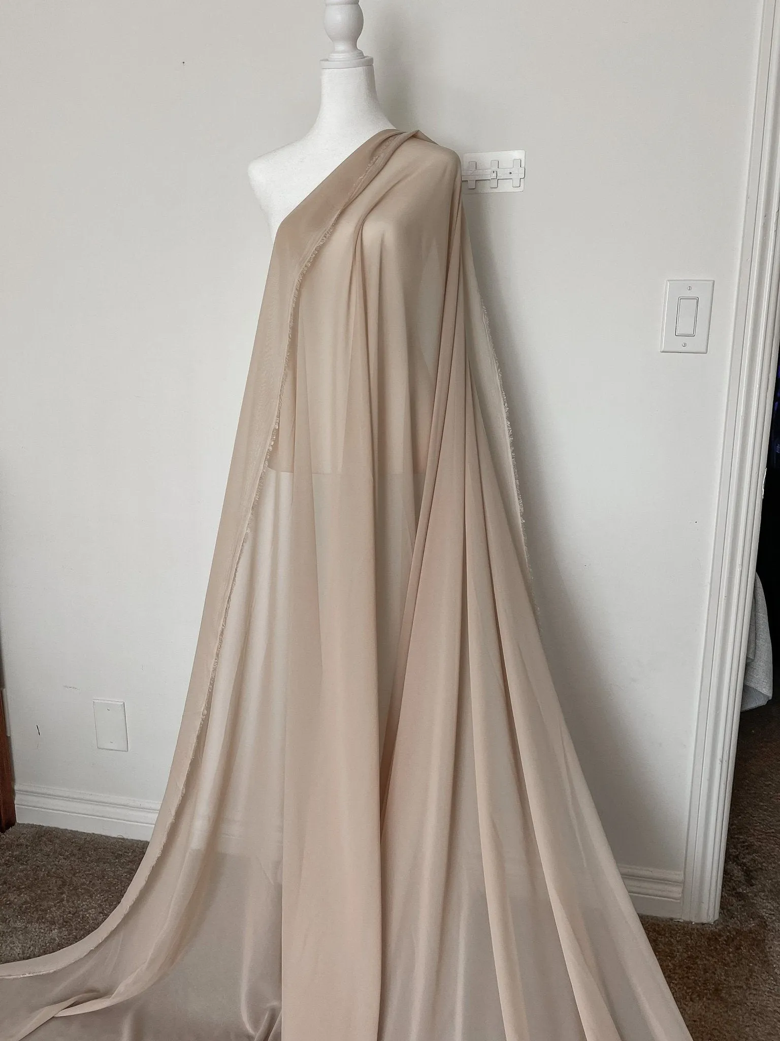 Taupe Chiffon Fabric