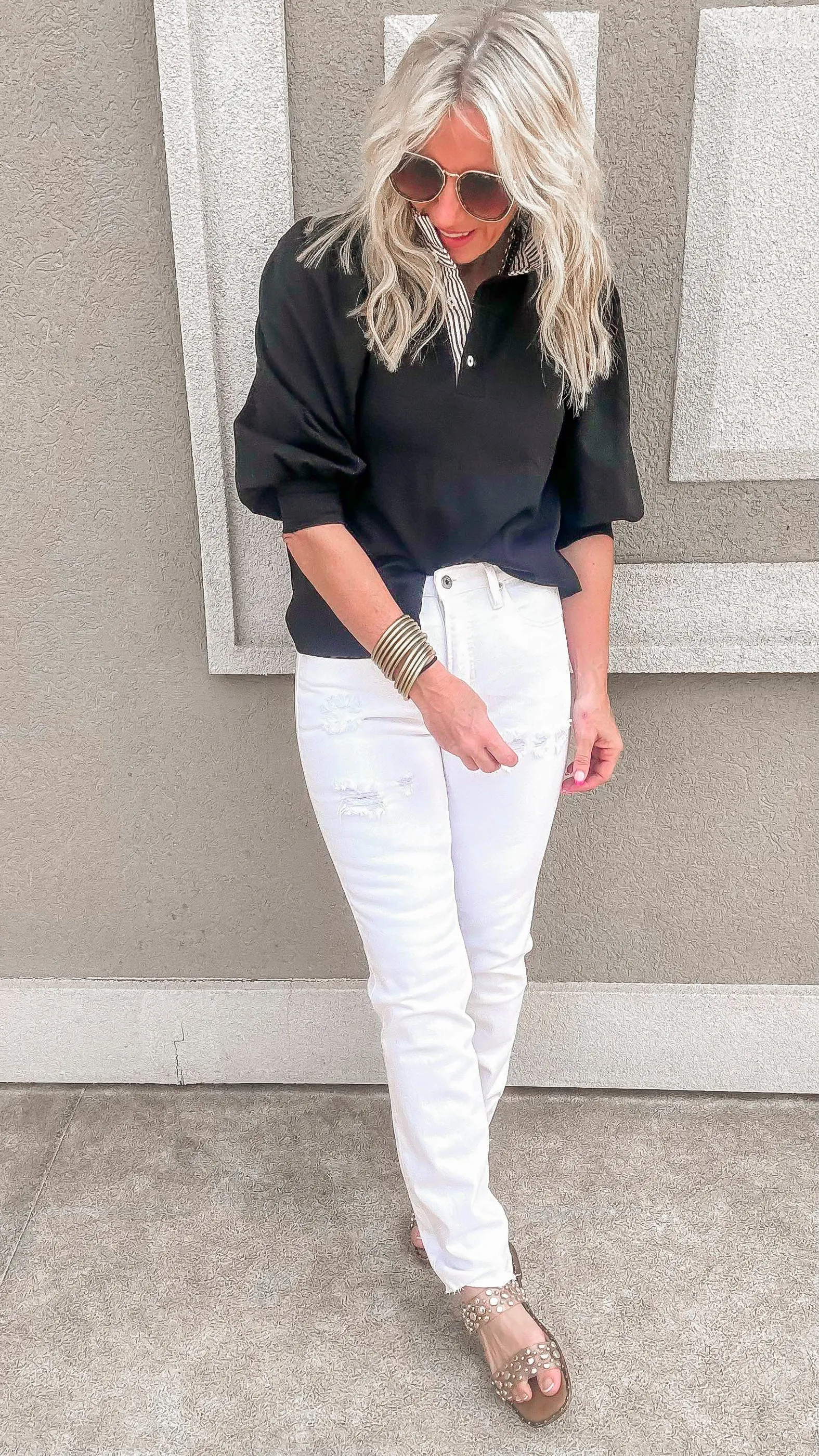The Ruffle Edit Balloon Sleeve Sweater Top