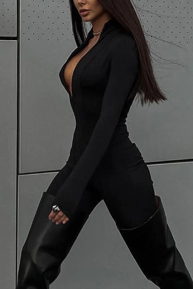 TR3169 Zip-up Workout Jumpsuits