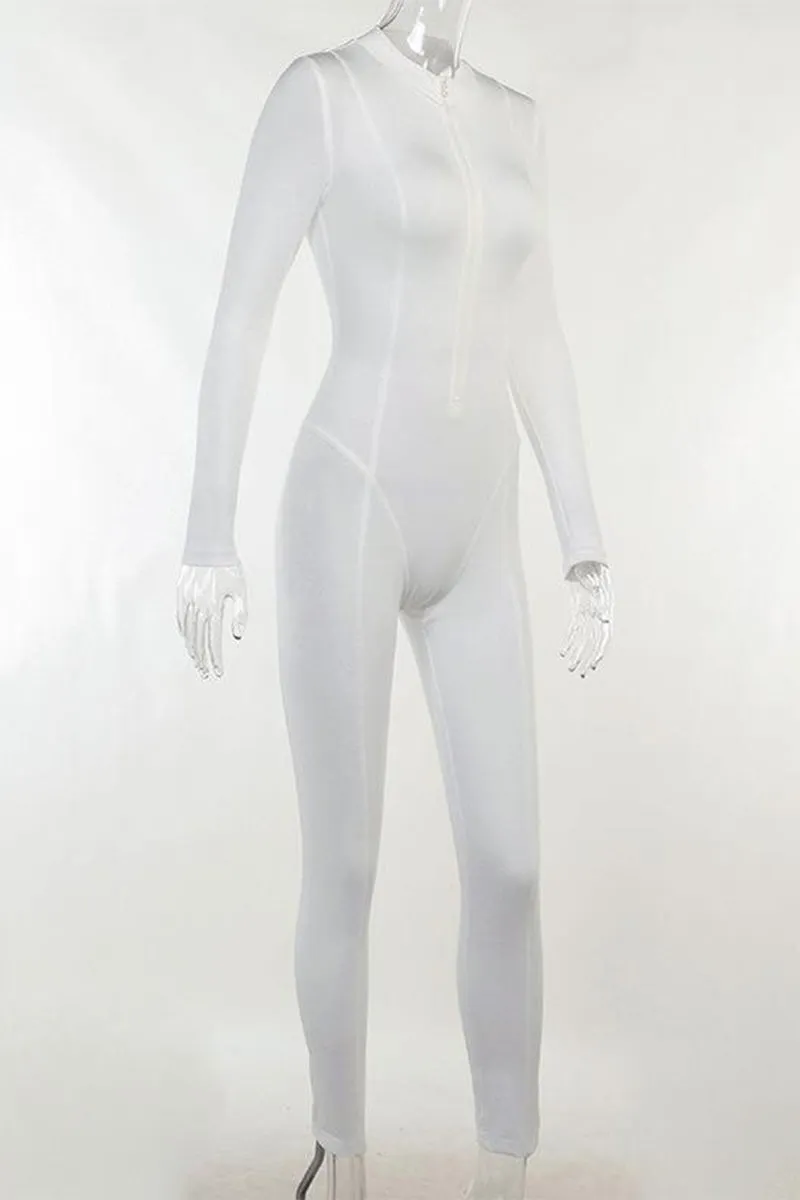 TR3169 Zip-up Workout Jumpsuits