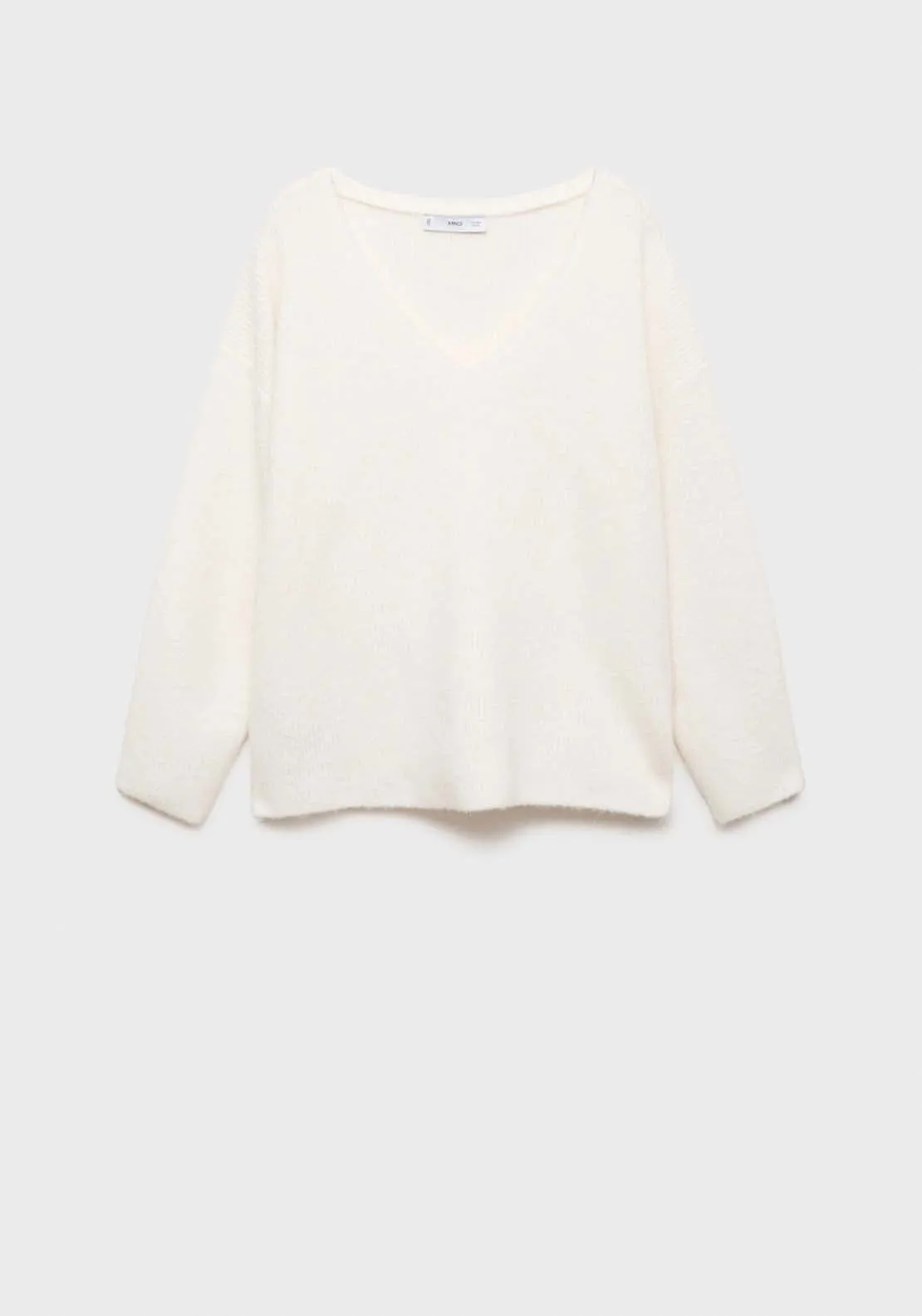 V-neck knit sweater - Light Beige