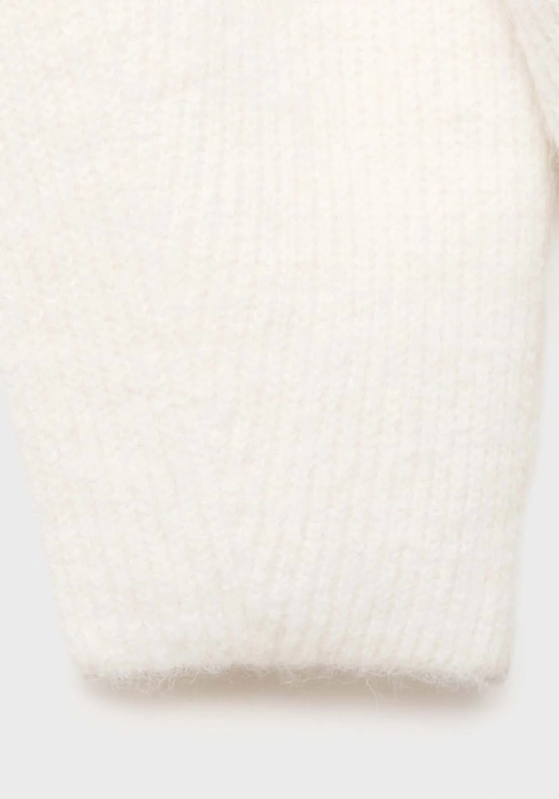 V-neck knit sweater - Light Beige