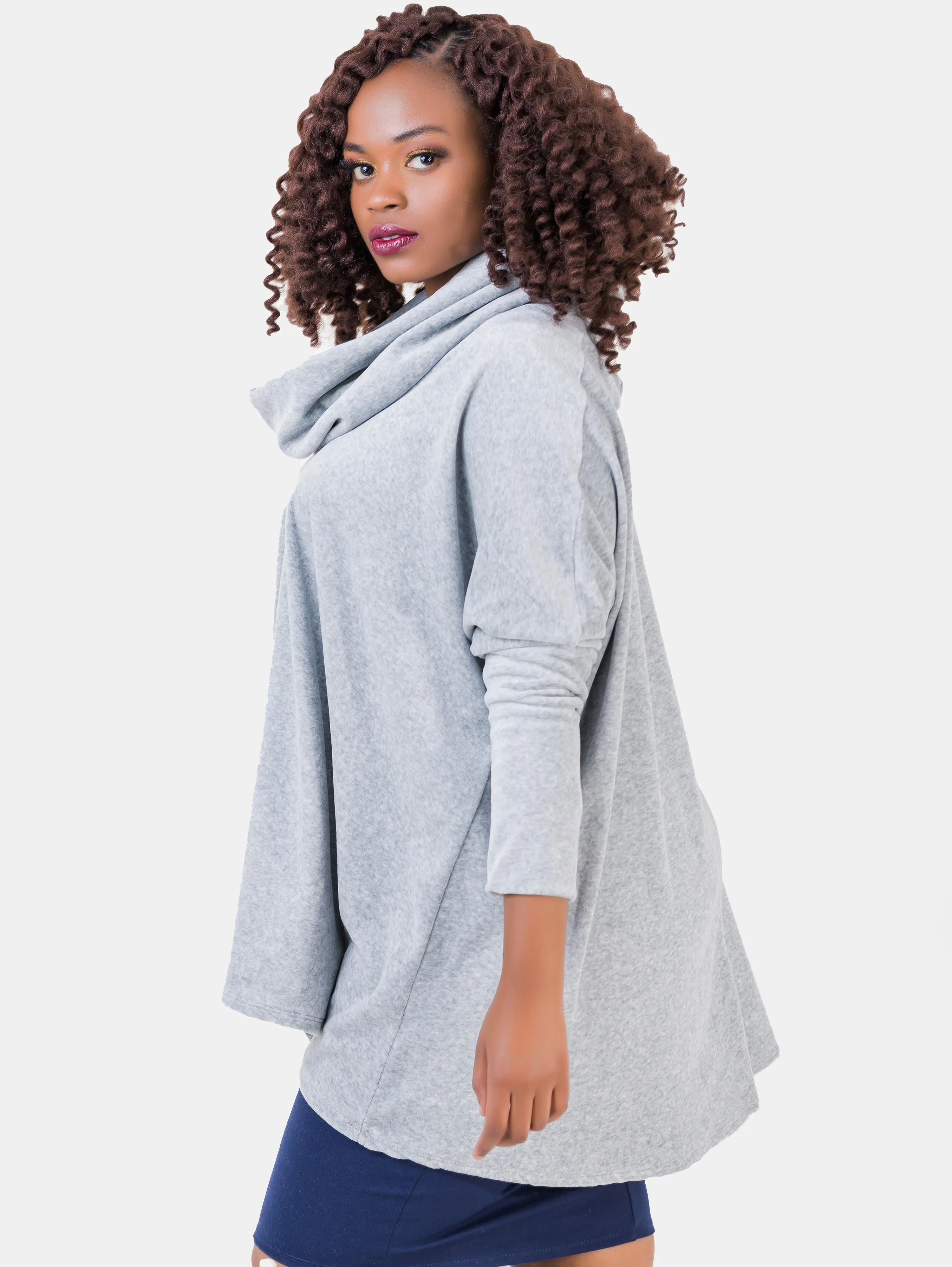 Vivo Basic Cowl Hoodie - Light Grey
