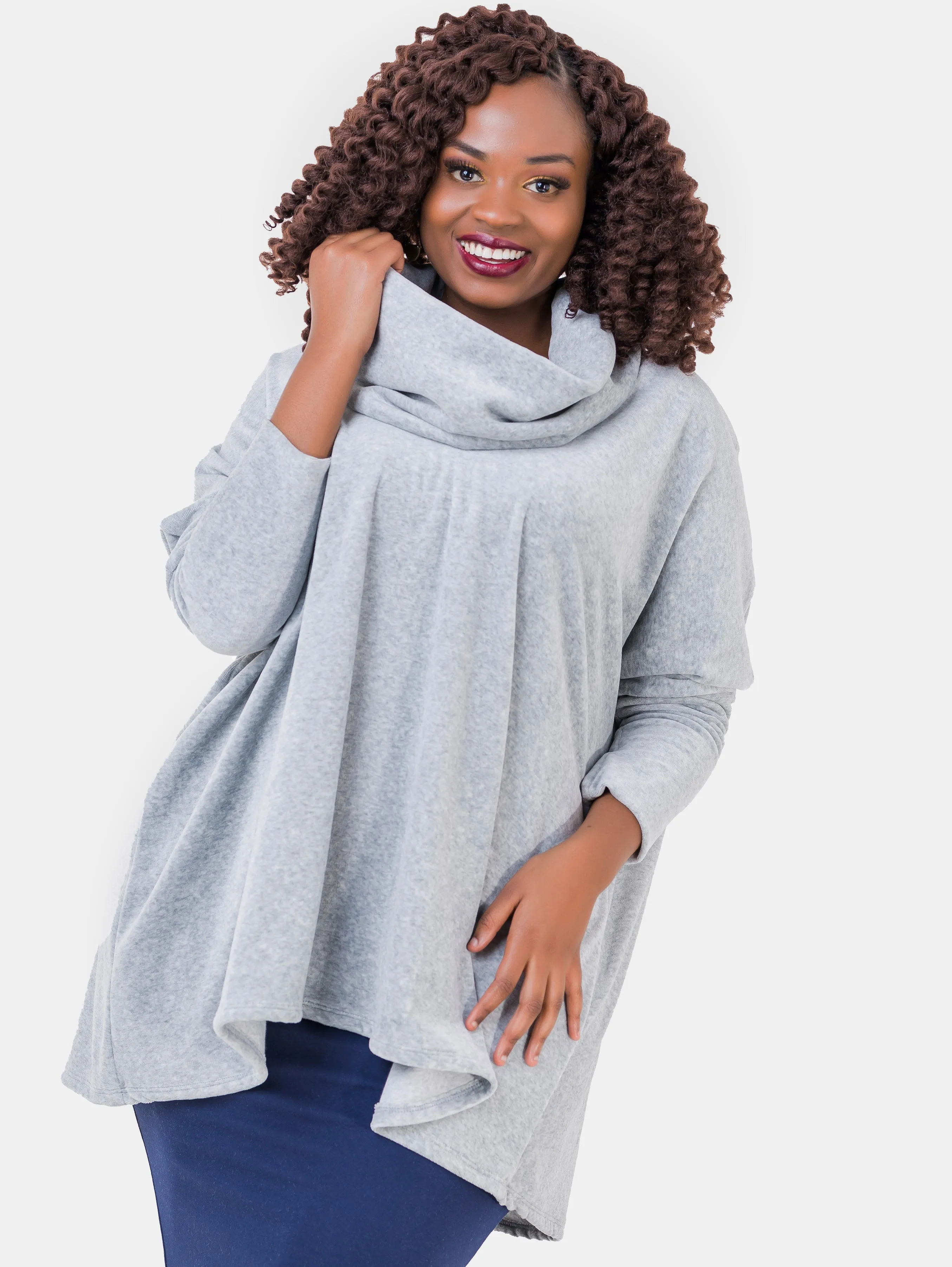 Vivo Basic Cowl Hoodie - Light Grey