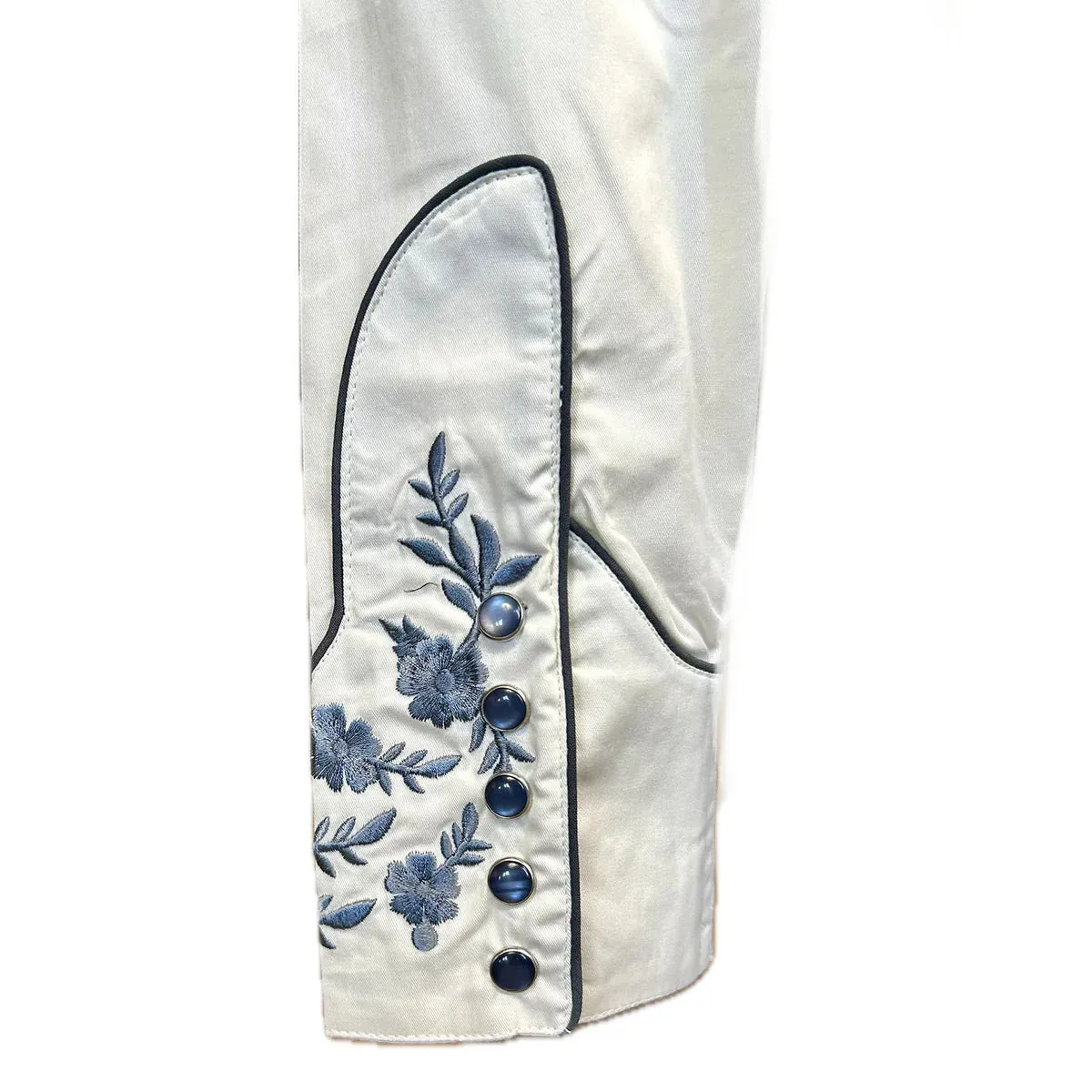 Women's Vintage Western Shirt Collection: Rockmount Blue Floral Bouquet