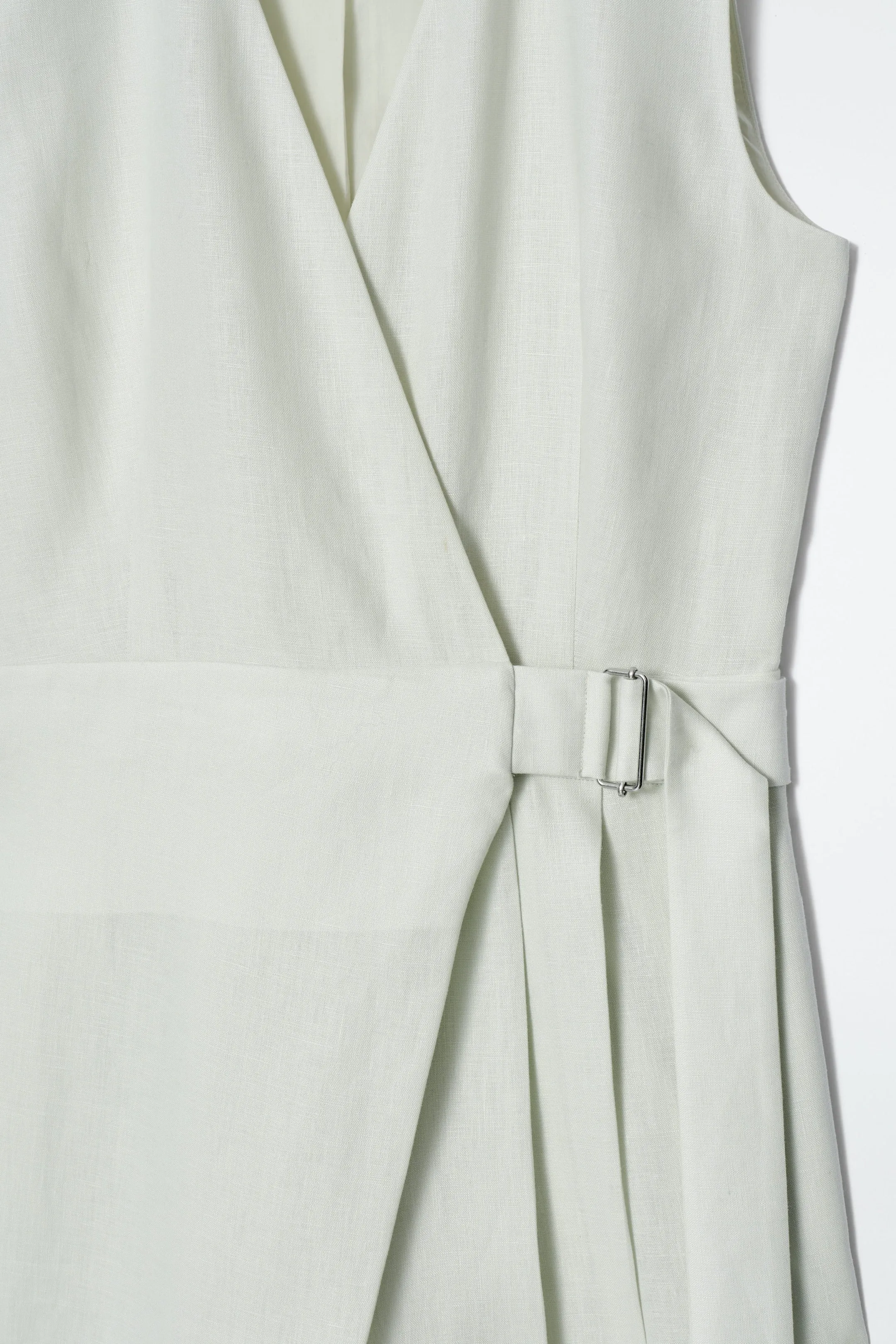 Wrap-Front Linen Jumpsuit