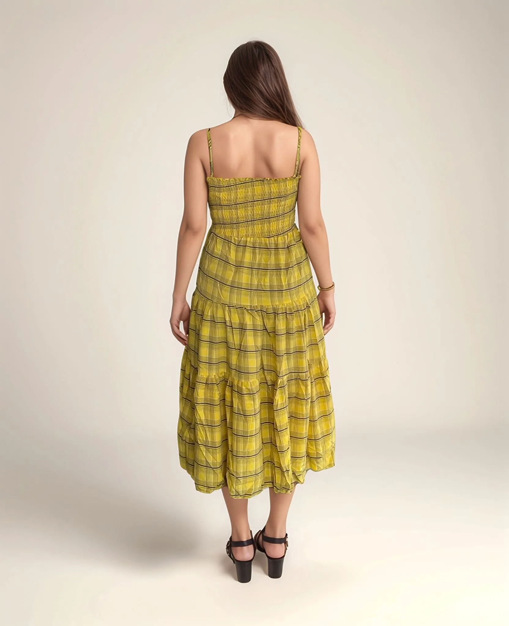 Yellow Checkered Dress