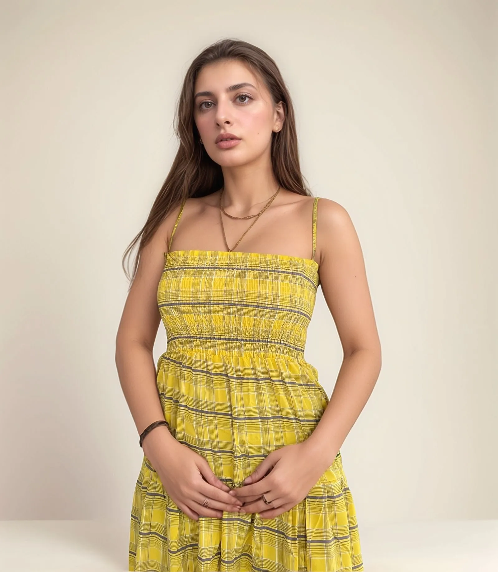 Yellow Checkered Dress